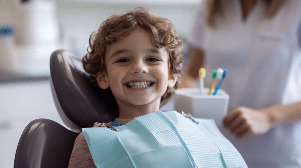 Child at the orthodontic office.