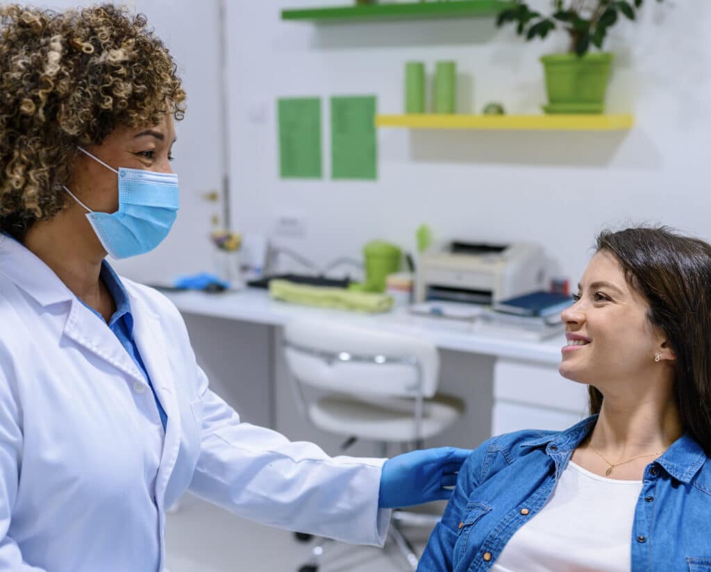 Orthodontic patient visiting the orthodontic clinic during Invisalign treatment.