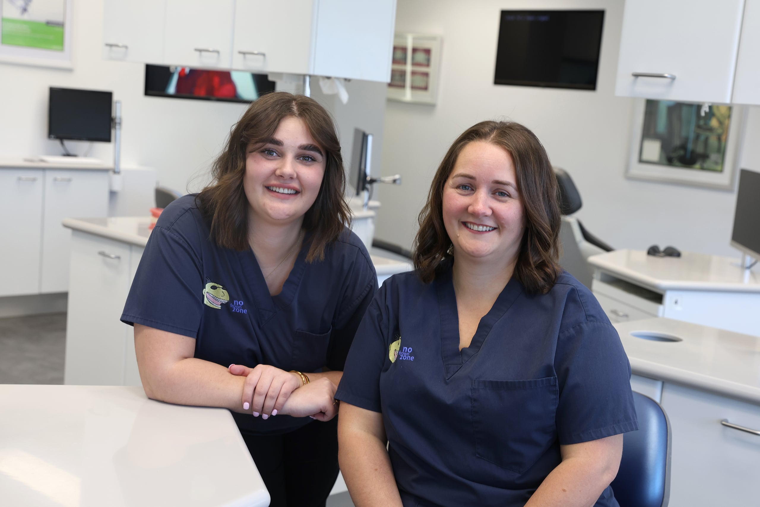 Two staff members in the clinic at the Bondi Junction orthodontic practice in Sydney.